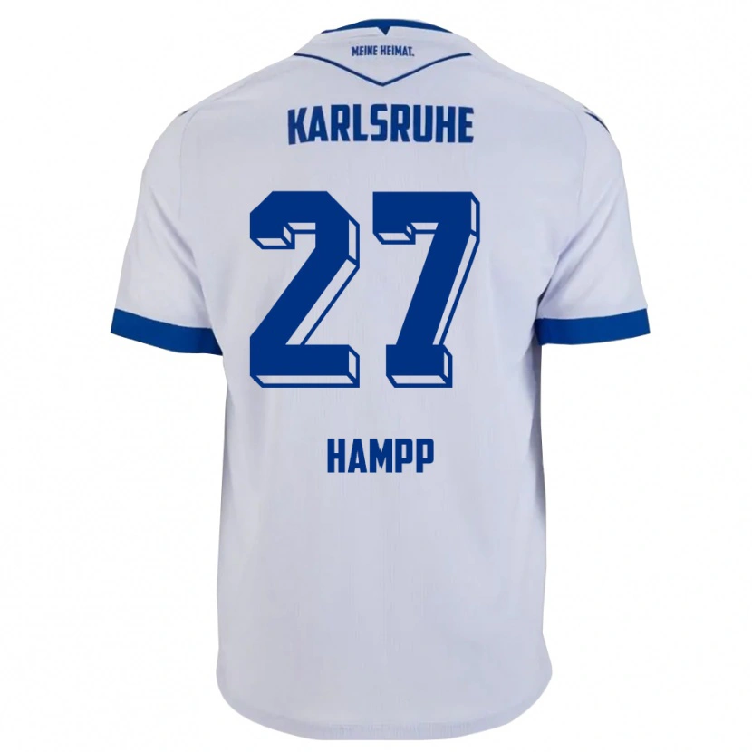 Danxen Damen Noah Hampp #27 Weiß Blau Auswärtstrikot Trikot 2025/26 T-Shirt