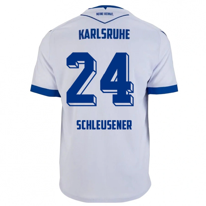 Danxen Damen Fabian Schleusener #24 Weiß Blau Auswärtstrikot Trikot 2025/26 T-Shirt