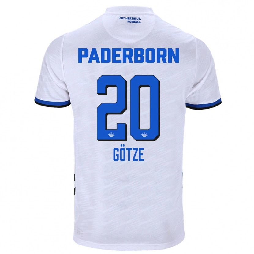 Danxen Damen Felix Götze #20 Weiß Blau Auswärtstrikot Trikot 2025/26 T-Shirt
