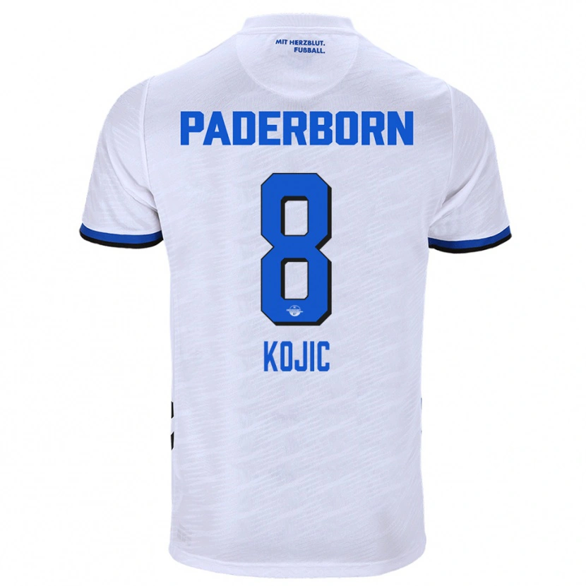Danxen Damen Medin Kojic #8 Weiß Blau Auswärtstrikot Trikot 2025/26 T-Shirt