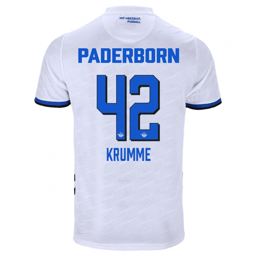 Danxen Damen Kevin Krumme #42 Weiß Blau Auswärtstrikot Trikot 2025/26 T-Shirt