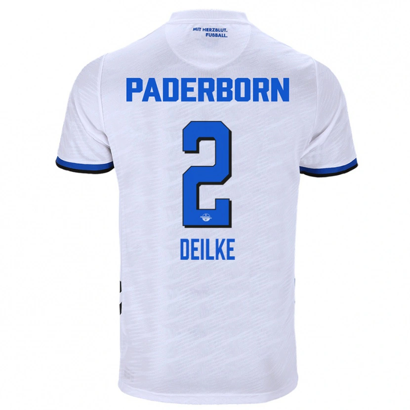 Danxen Damen Flemming Deilke #2 Weiß Blau Auswärtstrikot Trikot 2025/26 T-Shirt