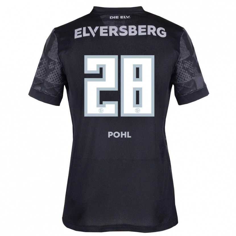 Danxen Damen Jonas Pohl #28 Schwarz Grau Auswärtstrikot Trikot 2025/26 T-Shirt