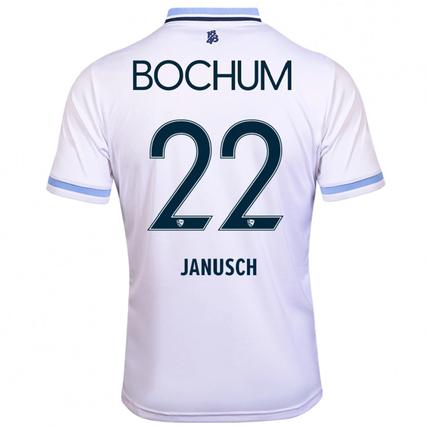 Danxen Damen Thees Janusch #22 Weiß Himmelblau Auswärtstrikot Trikot 2025/26 T-Shirt