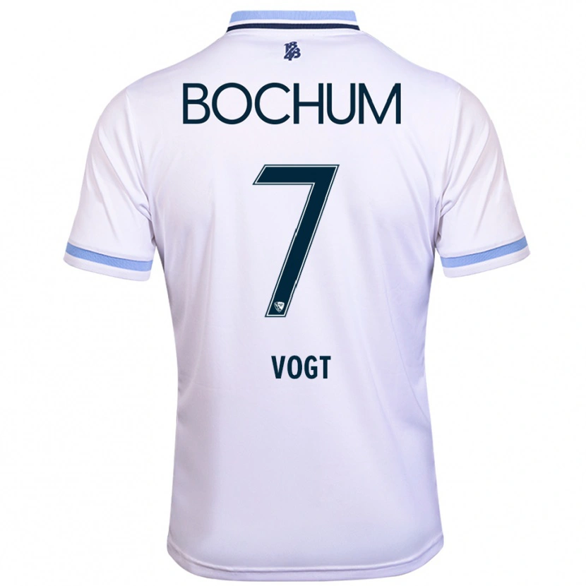 Danxen Damen Kevin Vogt #7 Weiß Himmelblau Auswärtstrikot Trikot 2025/26 T-Shirt