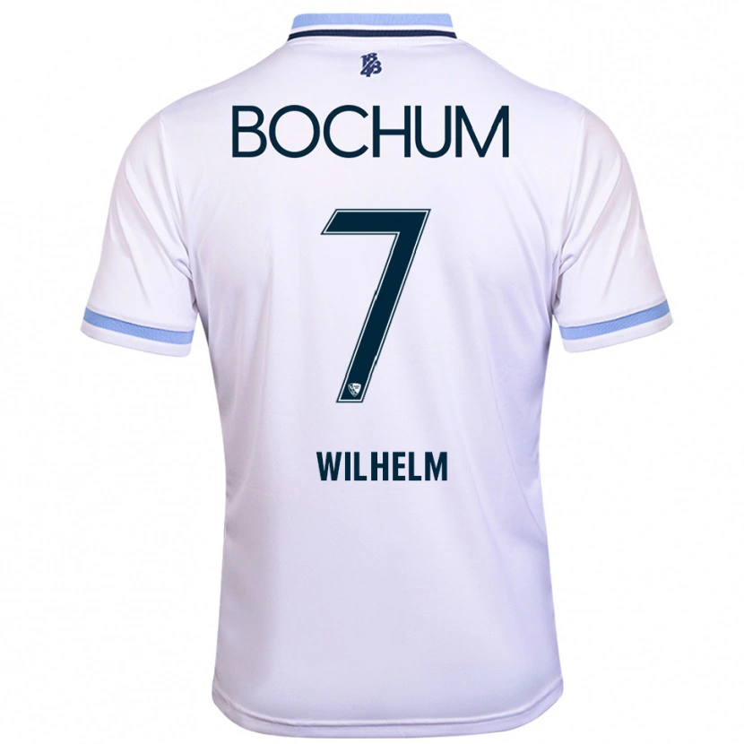 Danxen Damen Mara Wilhelm #7 Weiß Himmelblau Auswärtstrikot Trikot 2025/26 T-Shirt