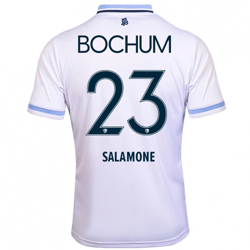 Danxen Damen Elia-Giona Salamone #23 Weiß Himmelblau Auswärtstrikot Trikot 2025/26 T-Shirt