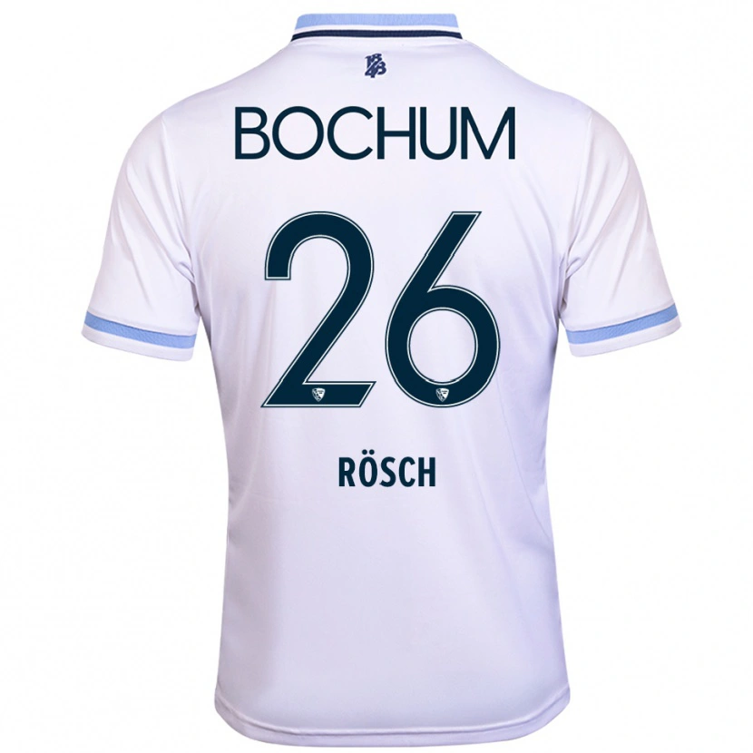 Danxen Damen Romario Rösch #26 Weiß Himmelblau Auswärtstrikot Trikot 2025/26 T-Shirt