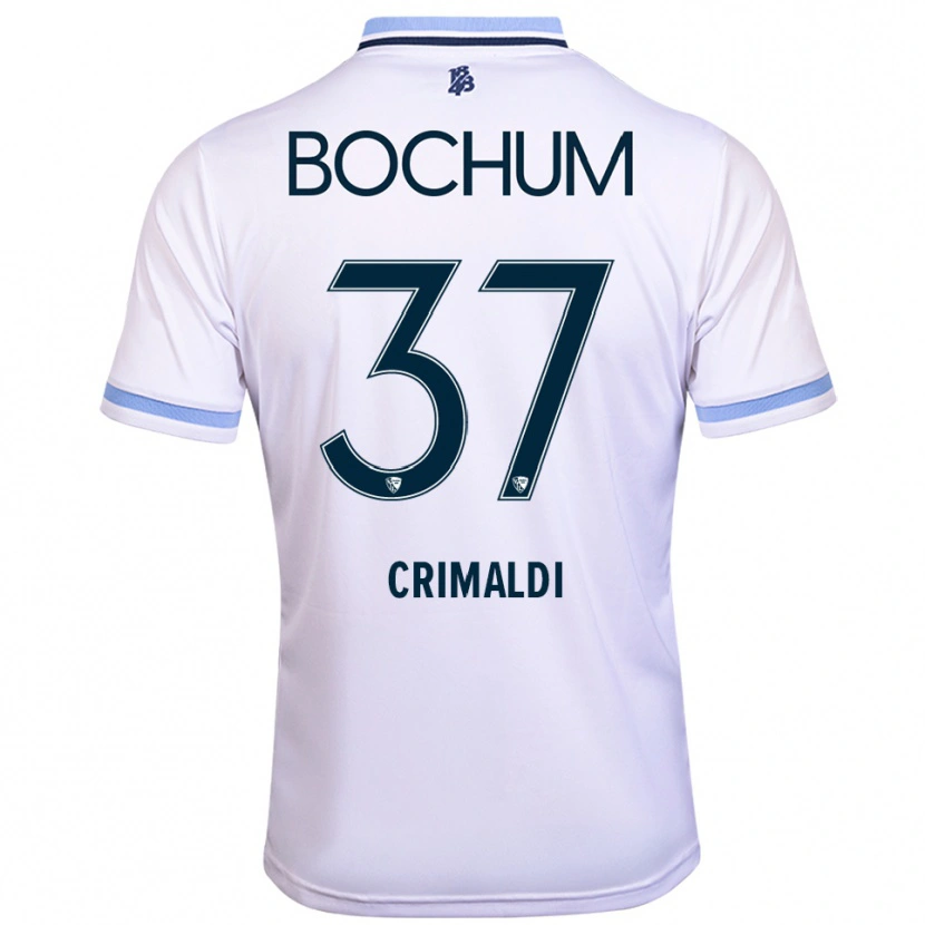 Danxen Damen Alessandro Crimaldi #37 Weiß Himmelblau Auswärtstrikot Trikot 2025/26 T-Shirt
