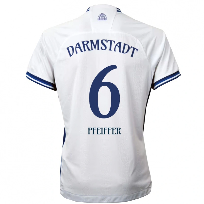 Danxen Damen Patric Pfeiffer #6 Weiß Blau Auswärtstrikot Trikot 2025/26 T-Shirt