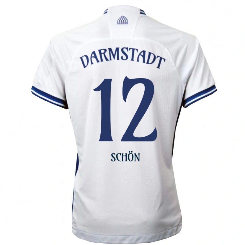 Danxen Damen Lars Schön #12 Weiß Blau Auswärtstrikot Trikot 2025/26 T-Shirt