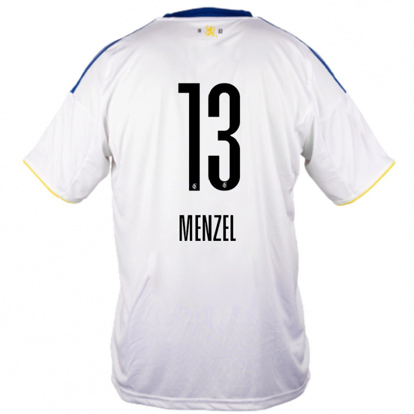 Danxen Damen Phillip Menzel #13 Weiß Blau Gelb Auswärtstrikot Trikot 2025/26 T-Shirt