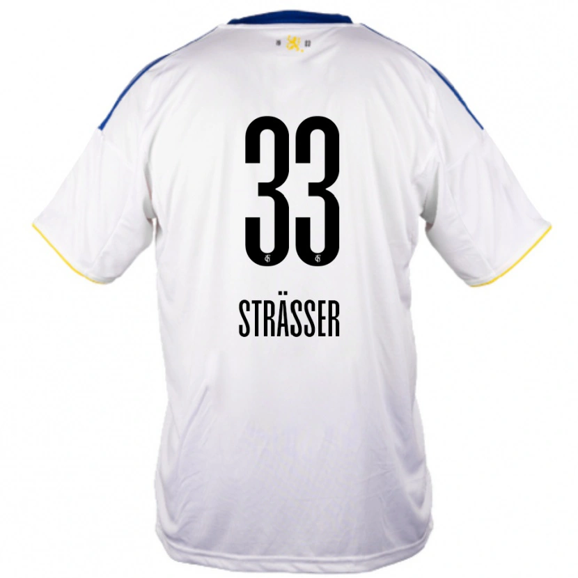Danxen Damen Jannick Strässer #33 Weiß Blau Gelb Auswärtstrikot Trikot 2025/26 T-Shirt