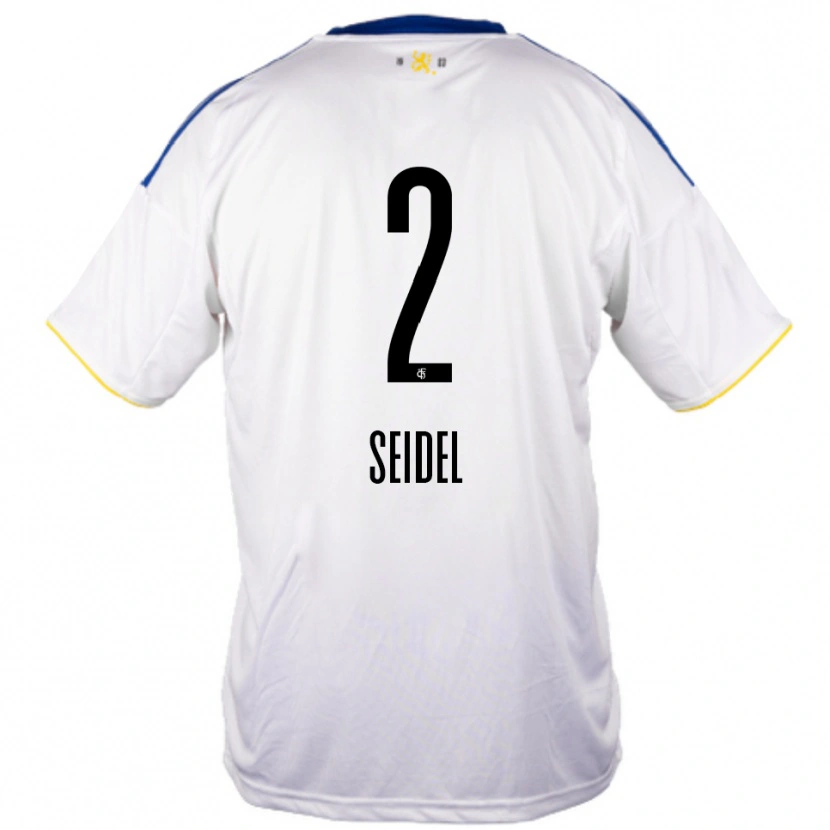 Danxen Damen Jonas Seidel #2 Weiß Blau Gelb Auswärtstrikot Trikot 2025/26 T-Shirt