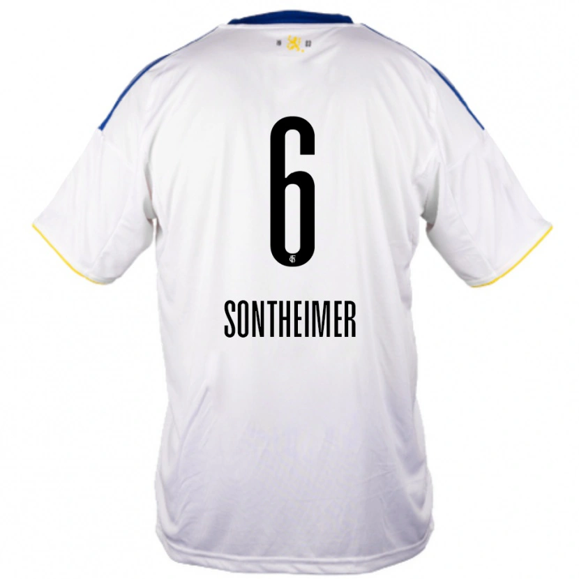 Danxen Damen Patrick Sontheimer #6 Weiß Blau Gelb Auswärtstrikot Trikot 2025/26 T-Shirt