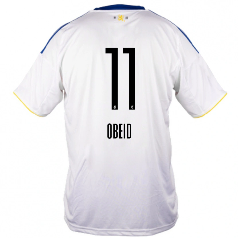 Danxen Damen Bibars Obeid #11 Weiß Blau Gelb Auswärtstrikot Trikot 2025/26 T-Shirt