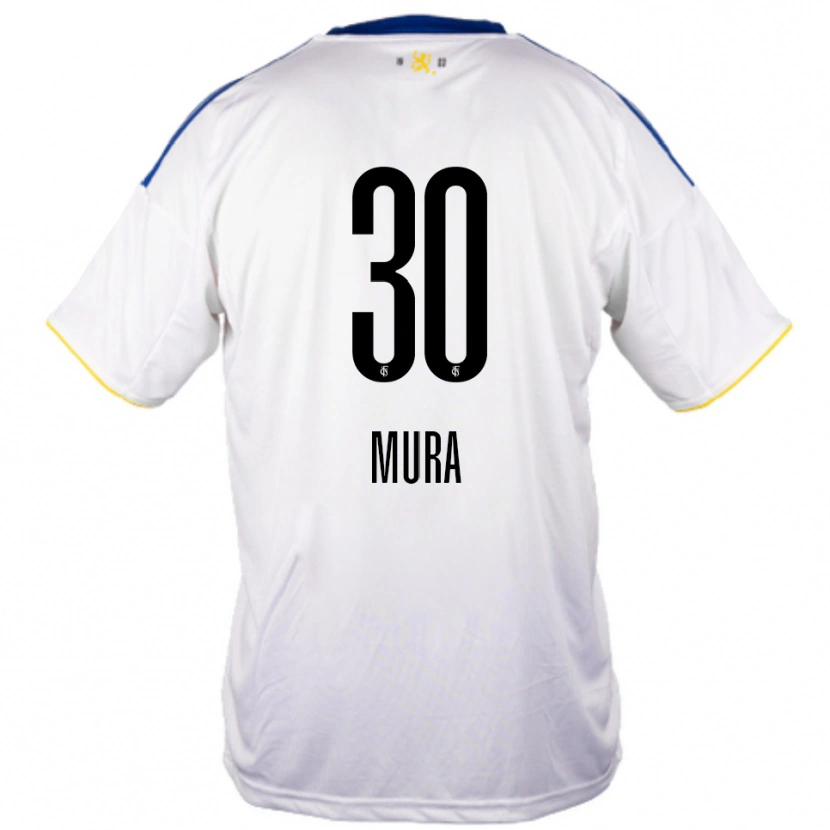 Danxen Damen Luca Mura #30 Weiß Blau Gelb Auswärtstrikot Trikot 2025/26 T-Shirt