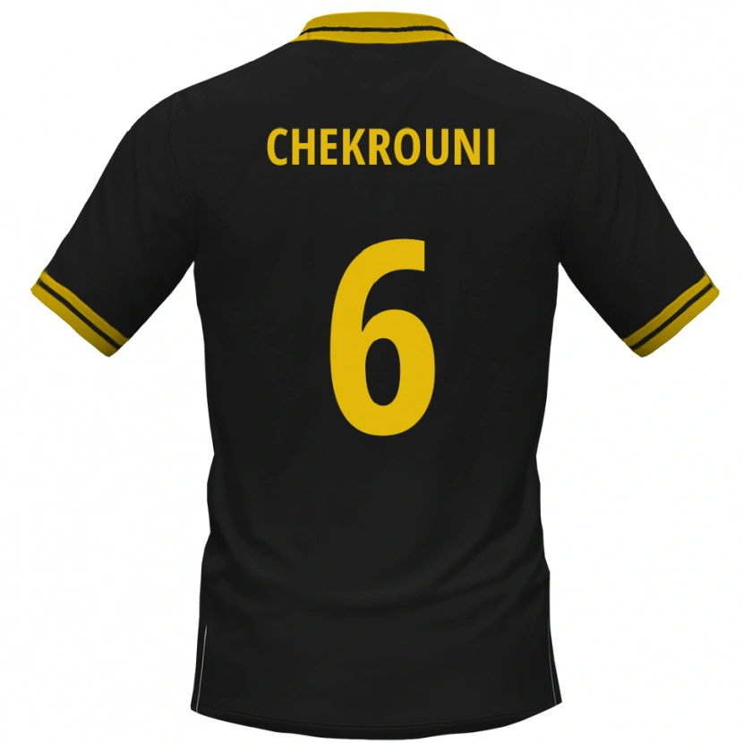 Danxen Damen Salim Chekrouni #6 Schwarz Gelb Auswärtstrikot Trikot 2025/26 T-Shirt