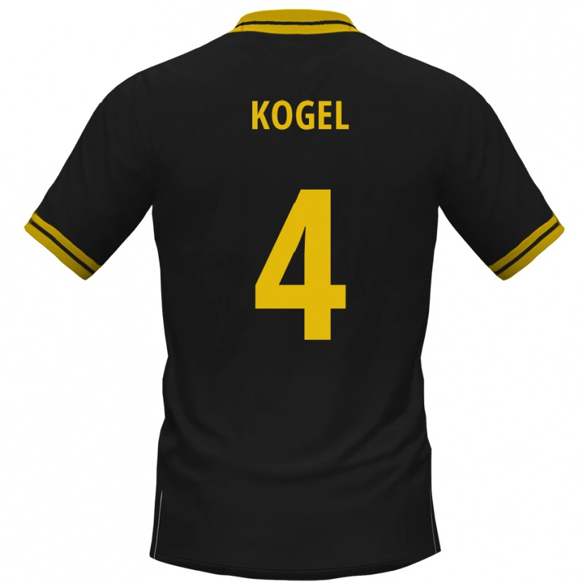 Danxen Damen Tobias Kogel #4 Schwarz Gelb Auswärtstrikot Trikot 2025/26 T-Shirt