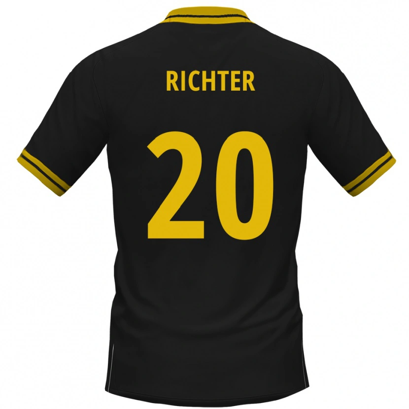 Danxen Damen Marc Richter #20 Schwarz Gelb Auswärtstrikot Trikot 2025/26 T-Shirt