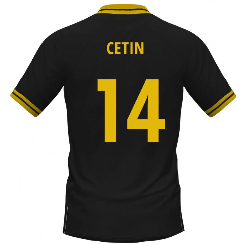 Danxen Damen Mikail Cetin #14 Schwarz Gelb Auswärtstrikot Trikot 2025/26 T-Shirt