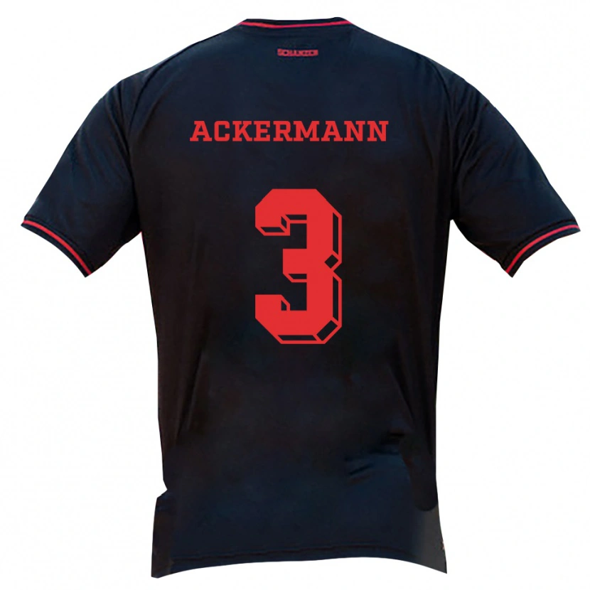 Danxen Damen Tom Ackermann #3 Schwarz Rot Weiß Auswärtstrikot Trikot 2025/26 T-Shirt
