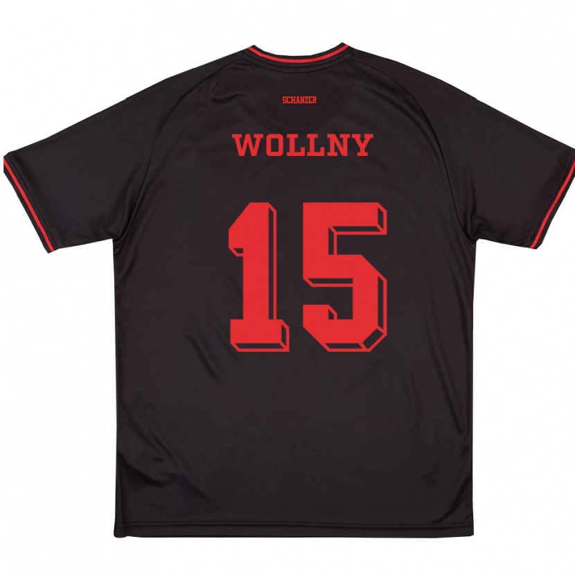 Danxen Damen Lukas Wollny #15 Schwarz Rot Weiß Auswärtstrikot Trikot 2025/26 T-Shirt