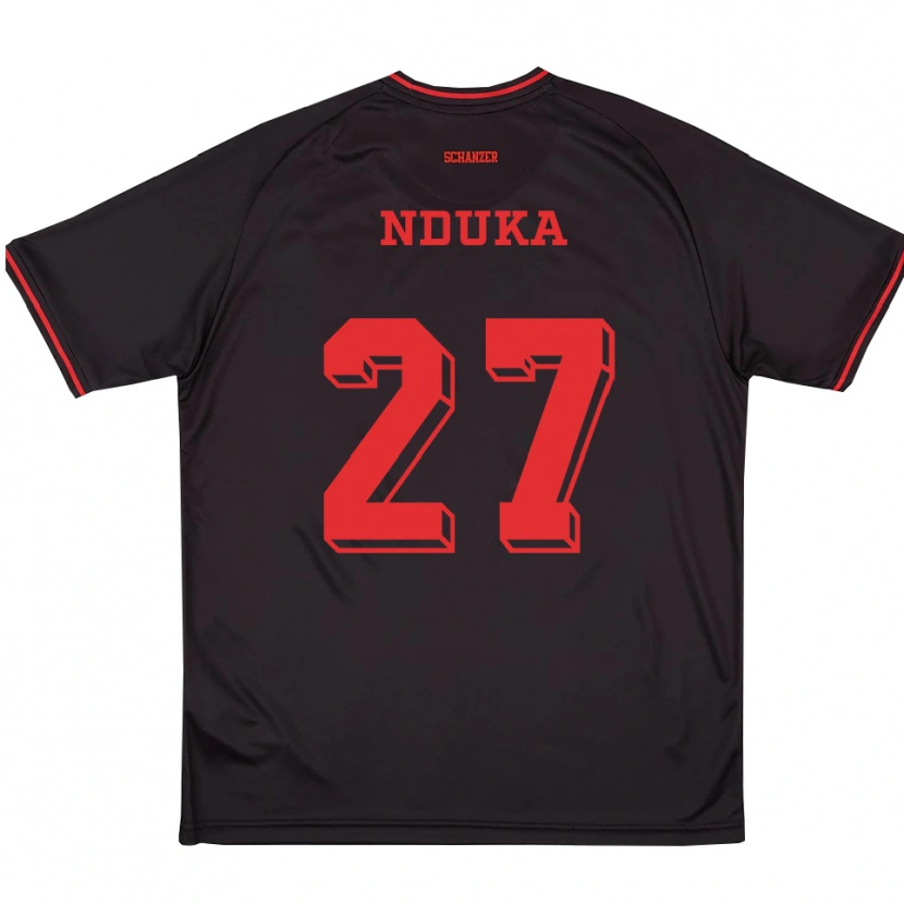 Danxen Damen Donald Nduka #27 Schwarz Rot Weiß Auswärtstrikot Trikot 2025/26 T-Shirt