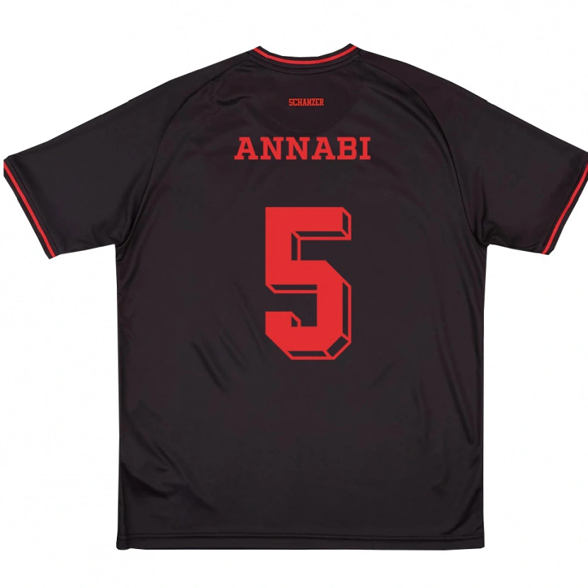Danxen Damen Ilias Annabi #5 Schwarz Rot Weiß Auswärtstrikot Trikot 2025/26 T-Shirt