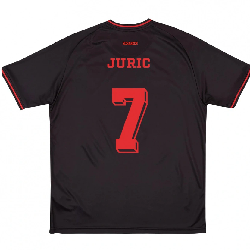 Danxen Damen Kristjan Juric #7 Schwarz Rot Weiß Auswärtstrikot Trikot 2025/26 T-Shirt