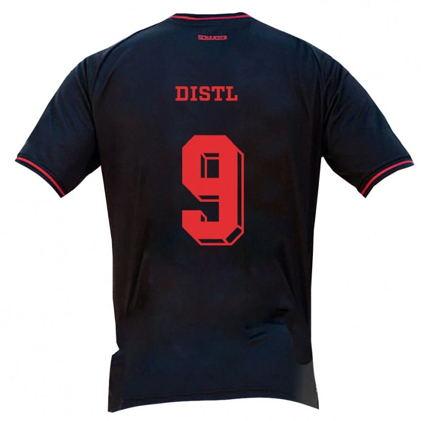 Danxen Damen Manuel Distl #9 Schwarz Rot Weiß Auswärtstrikot Trikot 2025/26 T-Shirt