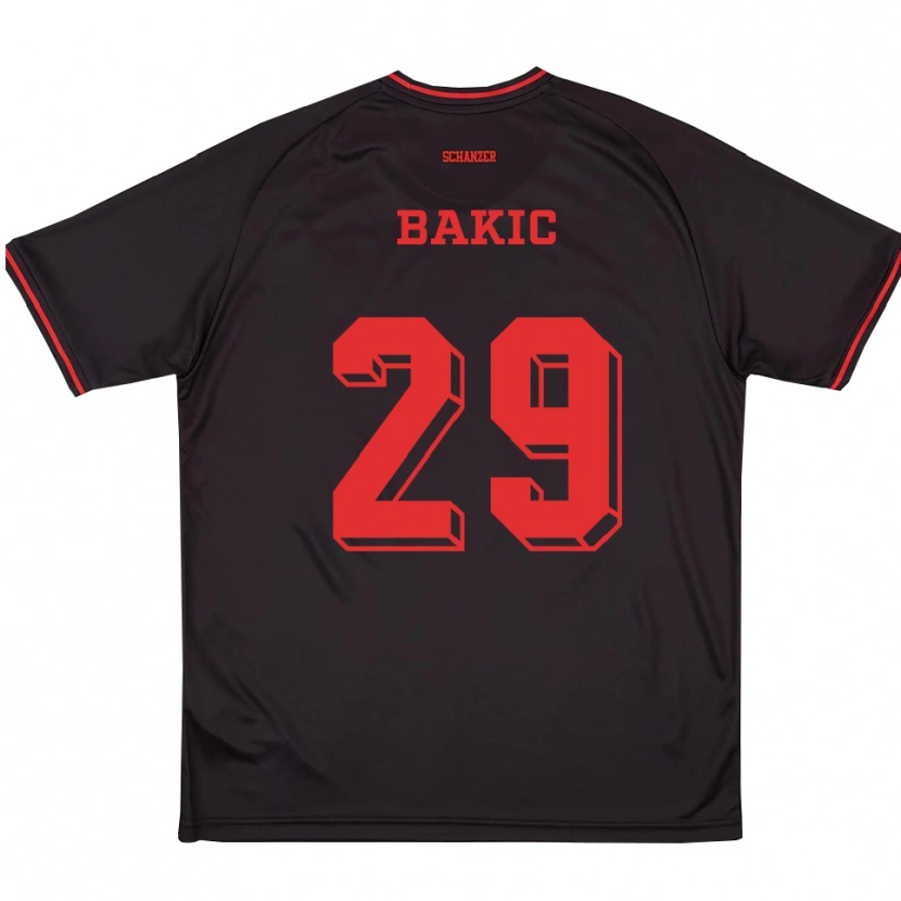 Danxen Damen Edis Bakic #29 Schwarz Rot Weiß Auswärtstrikot Trikot 2025/26 T-Shirt