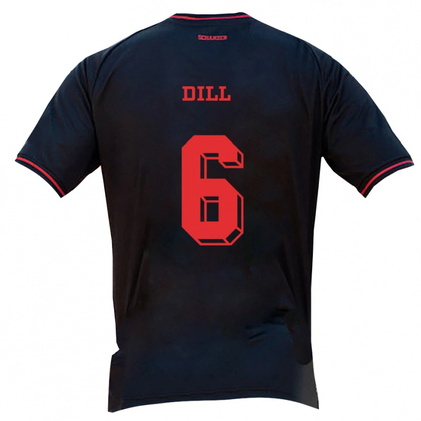 Danxen Damen Fabio Dill #6 Schwarz Rot Weiß Auswärtstrikot Trikot 2025/26 T-Shirt