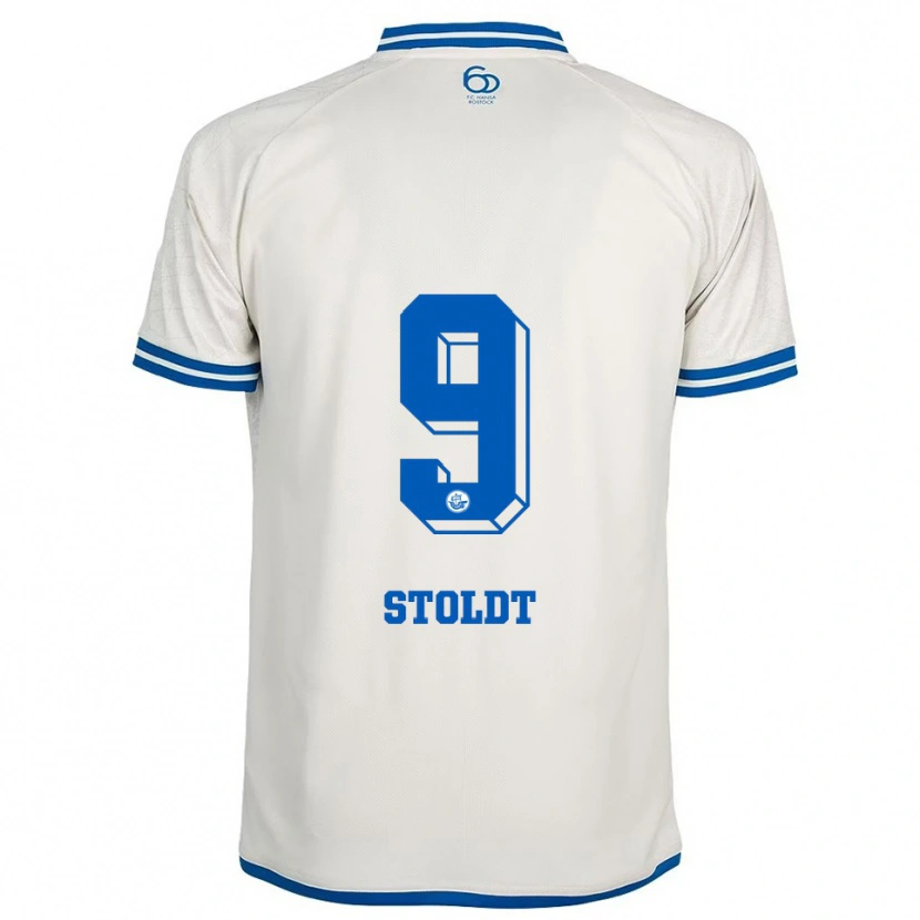 Danxen Damen Luca Stoldt #9 Weiß Blau Auswärtstrikot Trikot 2025/26 T-Shirt