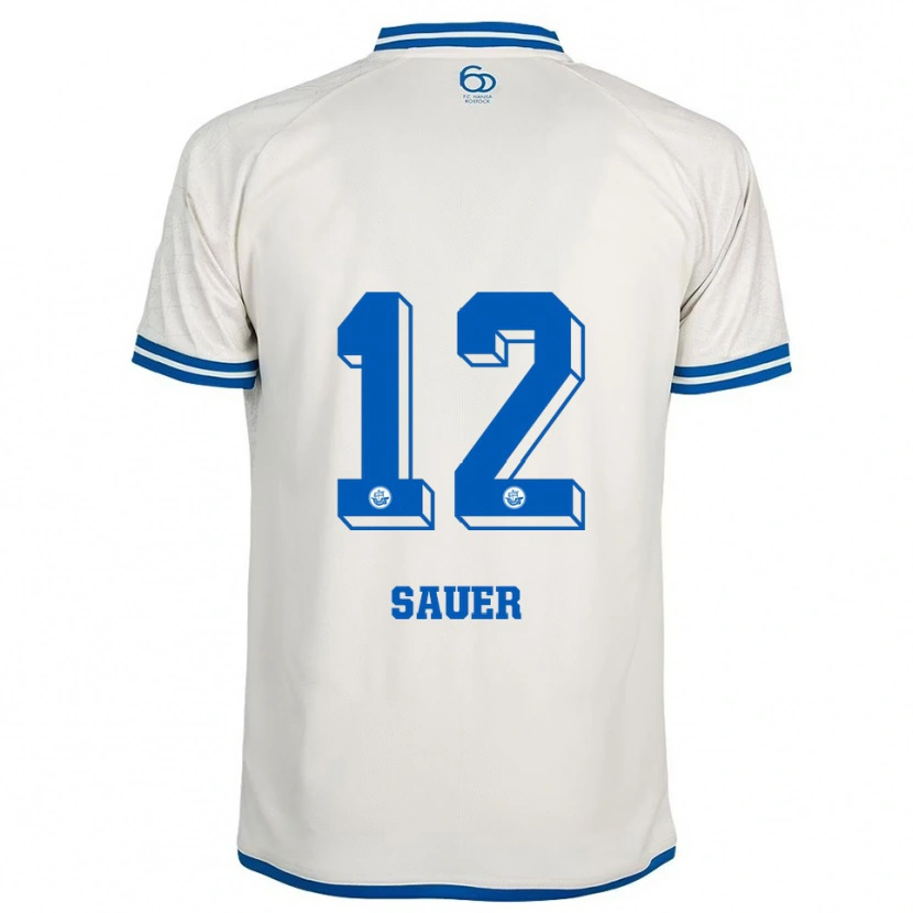Danxen Damen John-Lukas Sauer #12 Weiß Blau Auswärtstrikot Trikot 2025/26 T-Shirt