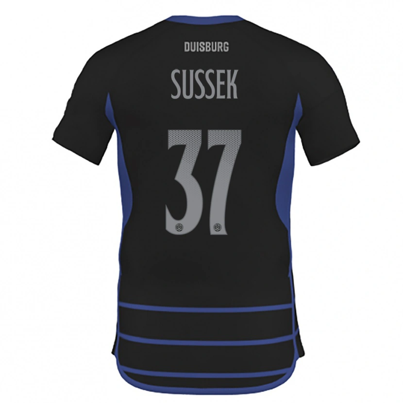 Danxen Damen Patrick Sussek #37 Schwarz Blau Auswärtstrikot Trikot 2025/26 T-Shirt