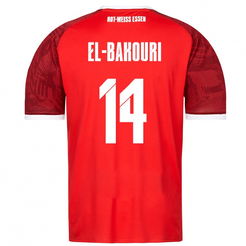 Danxen Damen Ibrahim El-Bakouri #14 Rot Burgunder Weiß Auswärtstrikot Trikot 2025/26 T-Shirt