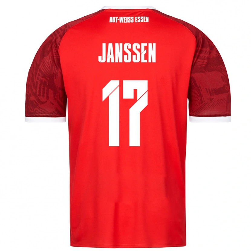 Danxen Damen Lenn Janssen #17 Rot Burgunder Weiß Auswärtstrikot Trikot 2025/26 T-Shirt