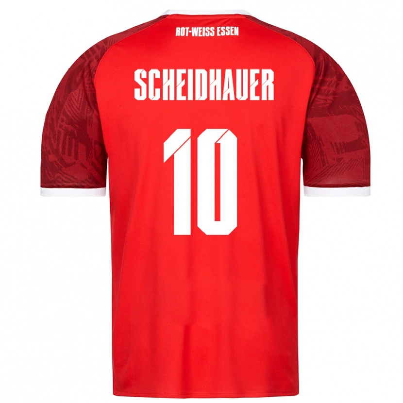 Danxen Damen Leon Scheidhauer #10 Rot Burgunder Weiß Auswärtstrikot Trikot 2025/26 T-Shirt