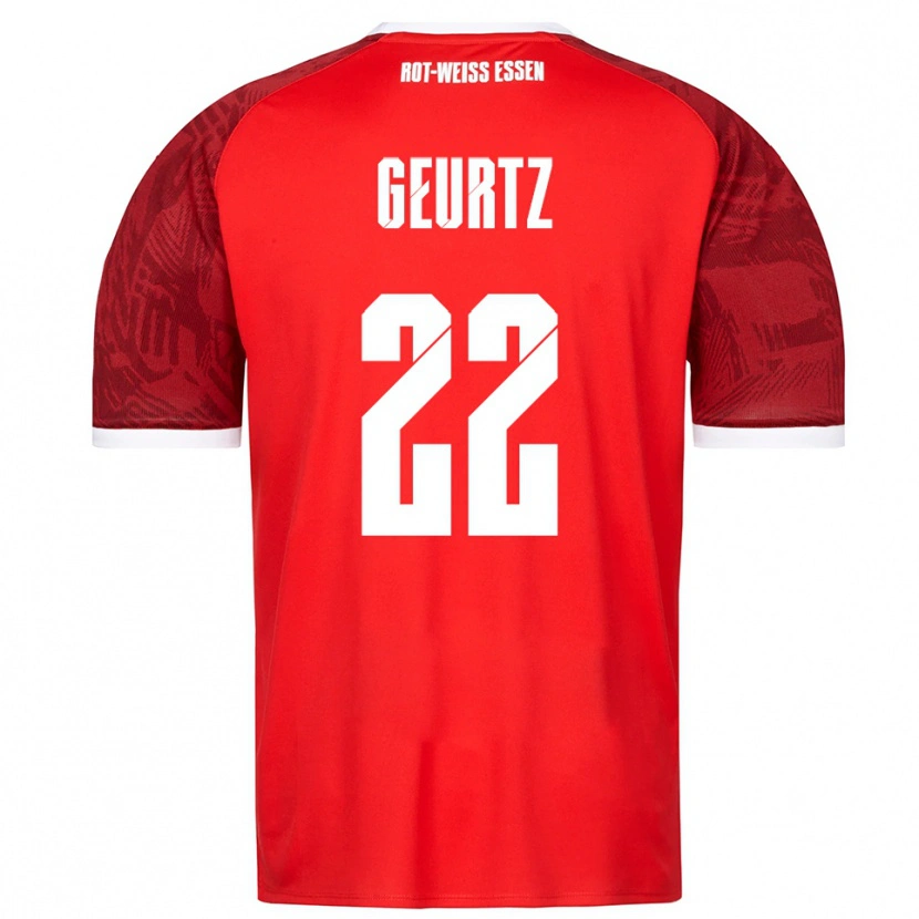 Danxen Damen Jan-Luca Geurtz #22 Rot Burgunder Weiß Auswärtstrikot Trikot 2025/26 T-Shirt