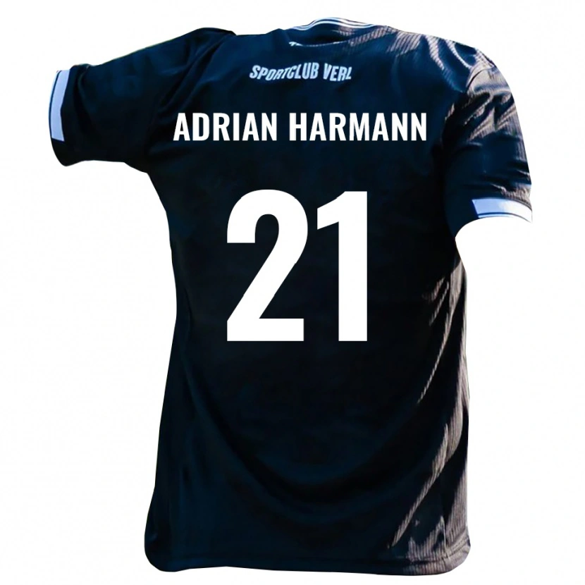 Danxen Damen Manuel Adrian Harmann #21 Schwarz Weiß Auswärtstrikot Trikot 2025/26 T-Shirt