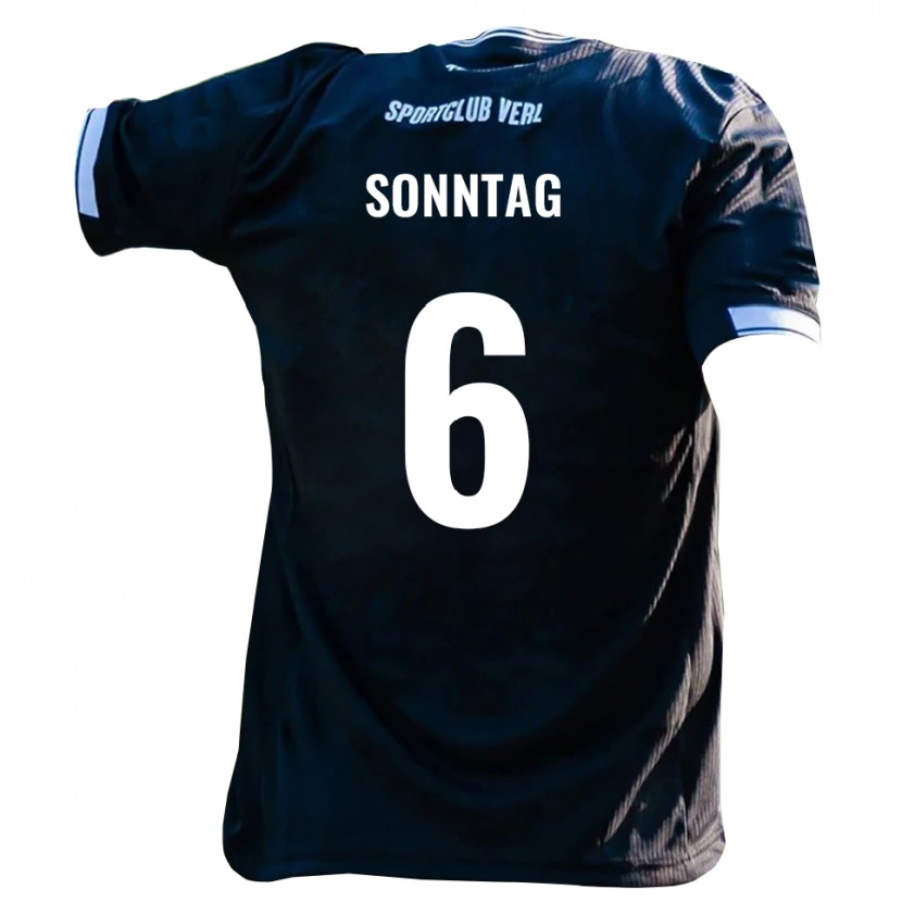 Danxen Damen Cristiano Sonntag #6 Schwarz Weiß Auswärtstrikot Trikot 2025/26 T-Shirt