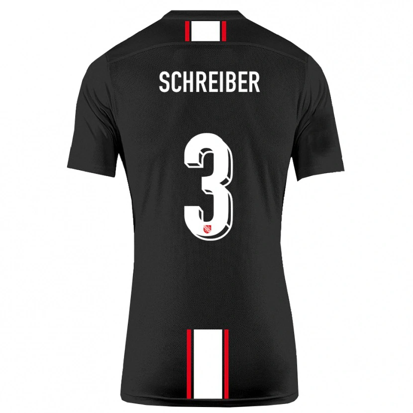 Danxen Damen David Schreiber #3 Schwarz Weiß Auswärtstrikot Trikot 2025/26 T-Shirt