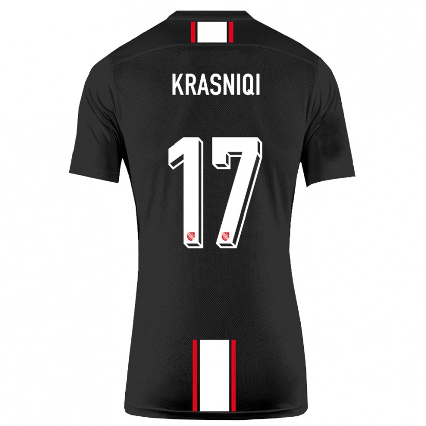 Danxen Damen Ermal Krasniqi #17 Schwarz Weiß Auswärtstrikot Trikot 2025/26 T-Shirt