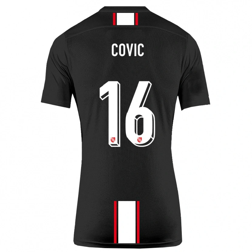 Danxen Damen Rayen Covic #16 Schwarz Weiß Auswärtstrikot Trikot 2025/26 T-Shirt