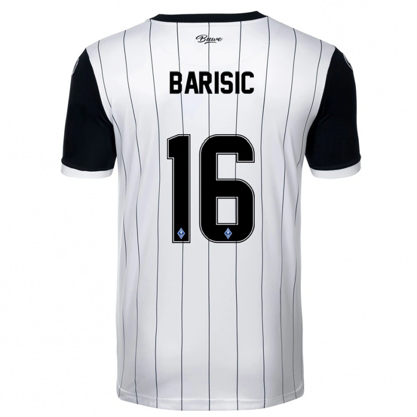 Danxen Damen Diego Barisic #16 Weiß Schwarz Auswärtstrikot Trikot 2025/26 T-Shirt