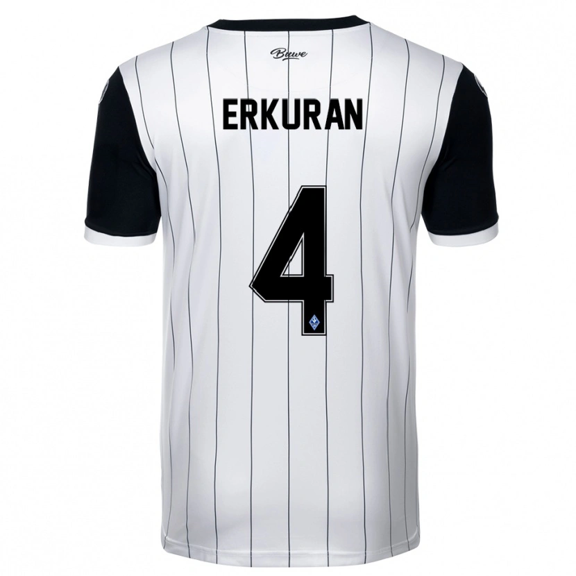 Danxen Damen Emirhan Erkuran #4 Weiß Schwarz Auswärtstrikot Trikot 2025/26 T-Shirt