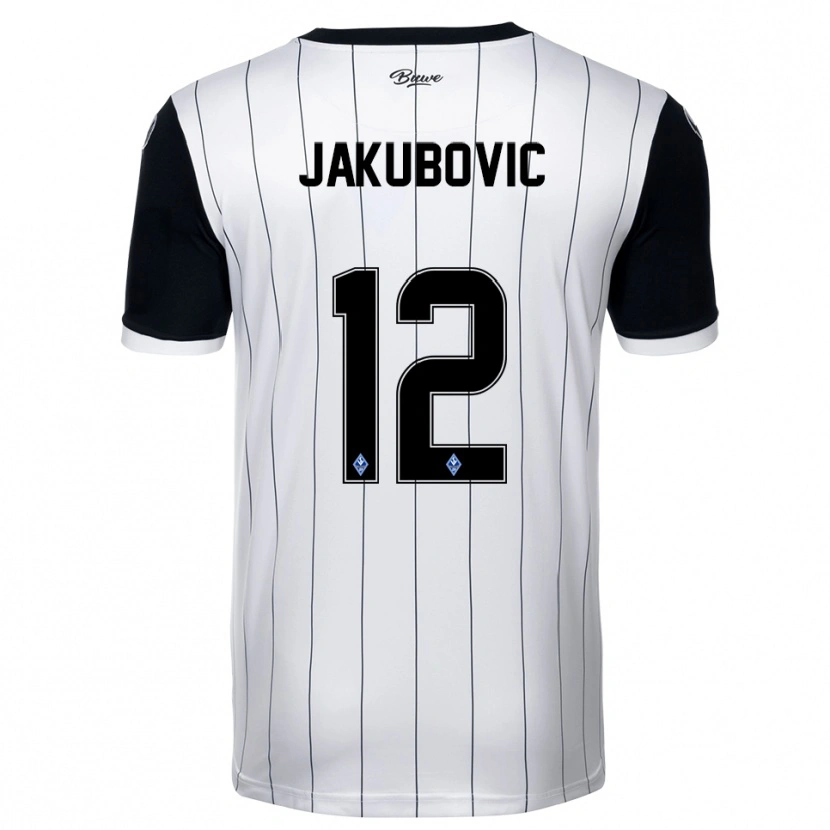 Danxen Damen Harun Jakubovic #12 Weiß Schwarz Auswärtstrikot Trikot 2025/26 T-Shirt