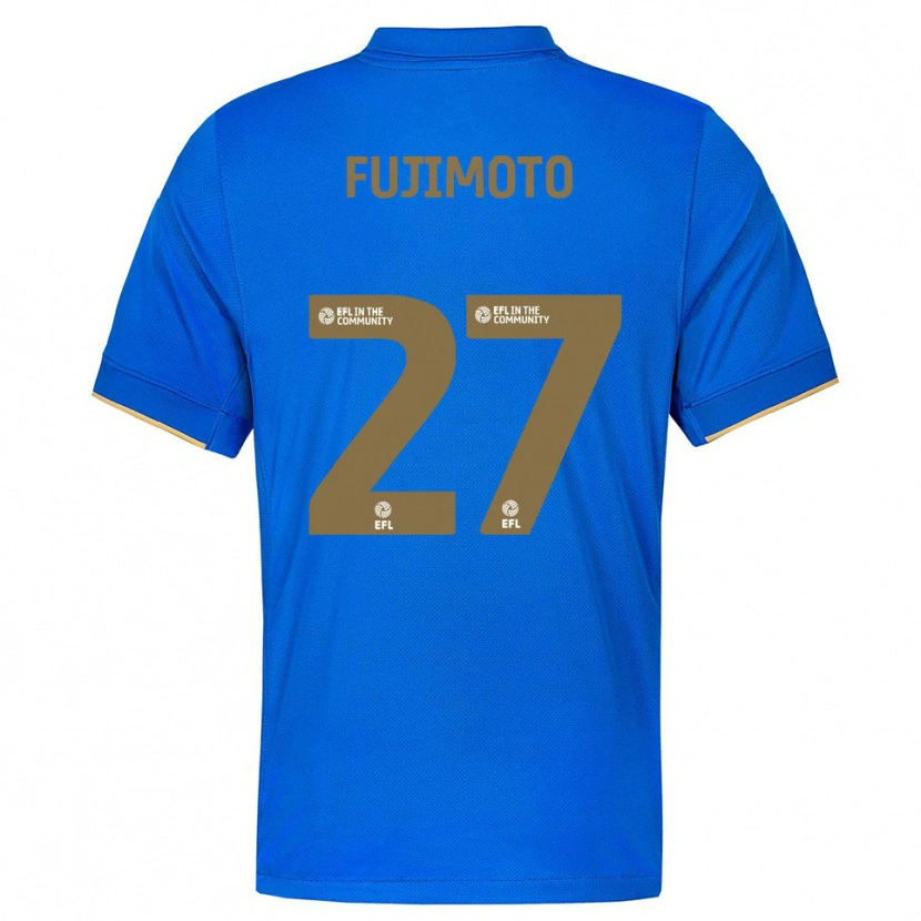 Danxen Kinder Kanya Fujimoto #27 Blau Gold Heimtrikot Trikot 2025/26 T-Shirt