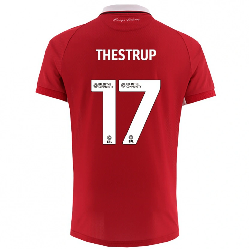 Danxen Kinder Amalie Thestrup #17 Rot Weiß Heimtrikot Trikot 2025/26 T-Shirt